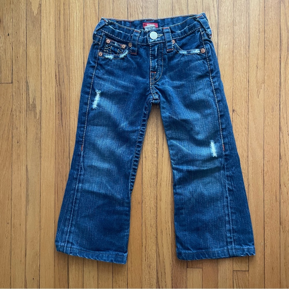 True Religion Girl's Distressed Wide Leg Bobby Jeans * Size 6